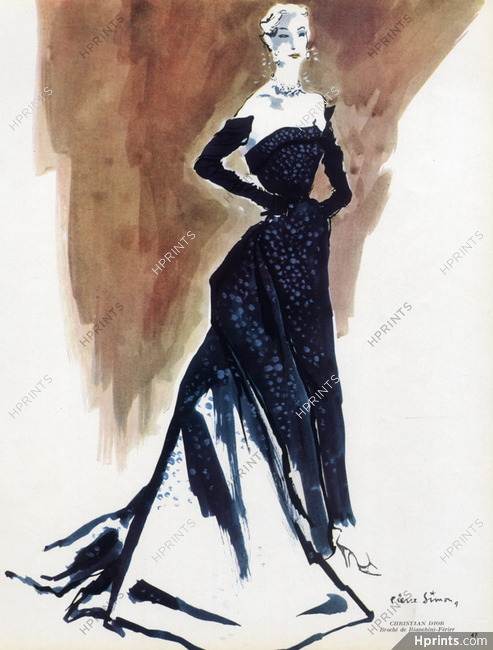 Christian Dior 1949 Evening Dress, Pierre Simon