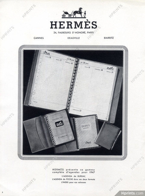 Hermès (Organizers) 1946 Agendas