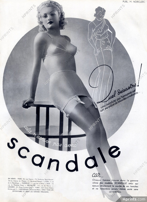 Scandale (Lingerie) 1938 Girdle, Bra, Photo G. Marant