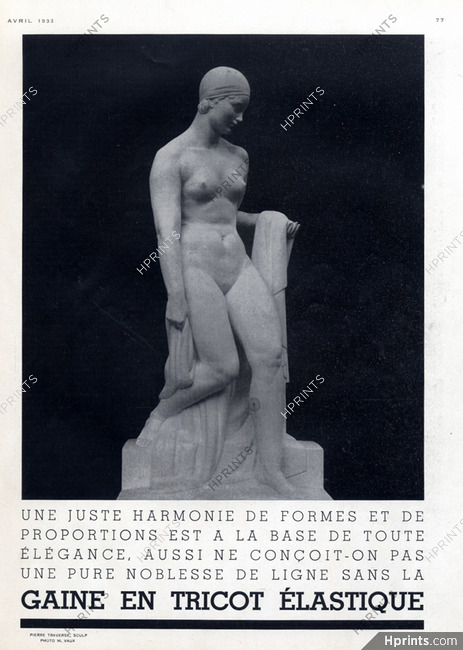 Pierre Traverse 1933 Sculpture Nude Art Deco Style