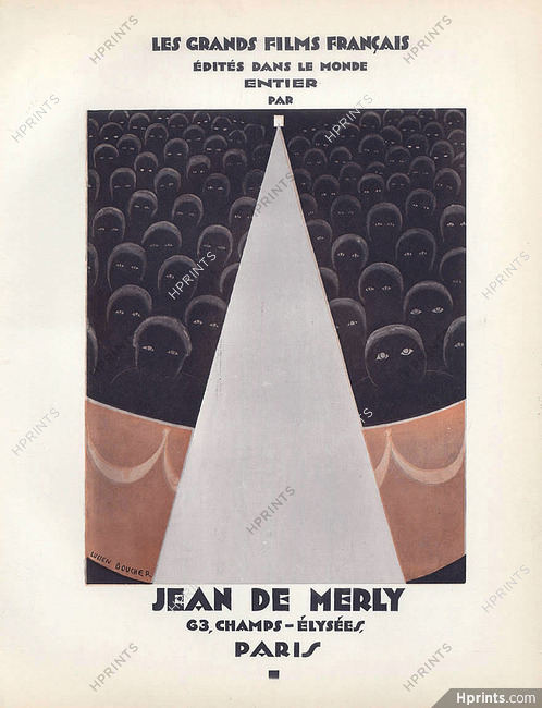 Lucien Boucher 1928 Jean de Merly Cinéma, Lithograph PAN P.Poiret