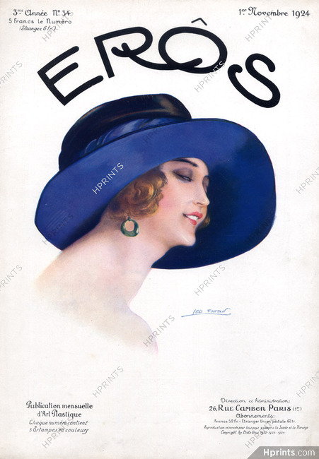 Léo Fontan 1924 Hat, Portrait, Cover Eros