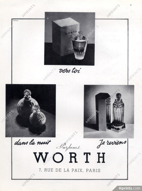 Worth (Perfumes) 1934 Vers Toi, Je reviens, Dans la Nuit