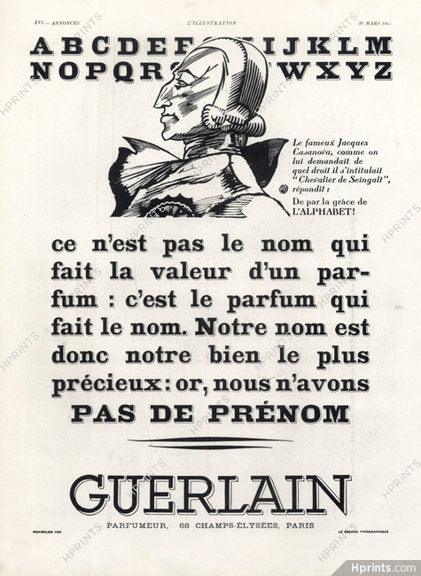 Guerlain 1930 Jacques Casanova, Chevalier de Seingalt, Maximilien Vox