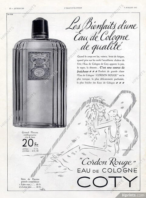 Coty (Perfumes) 1934 Cordon Rouge