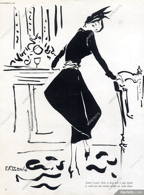 Jeanne Lanvin 1949 Black Dress, René Bouché