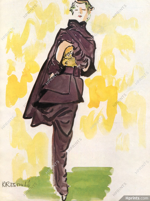 Jacques Fath 1949 Evening Gown, René Bouché