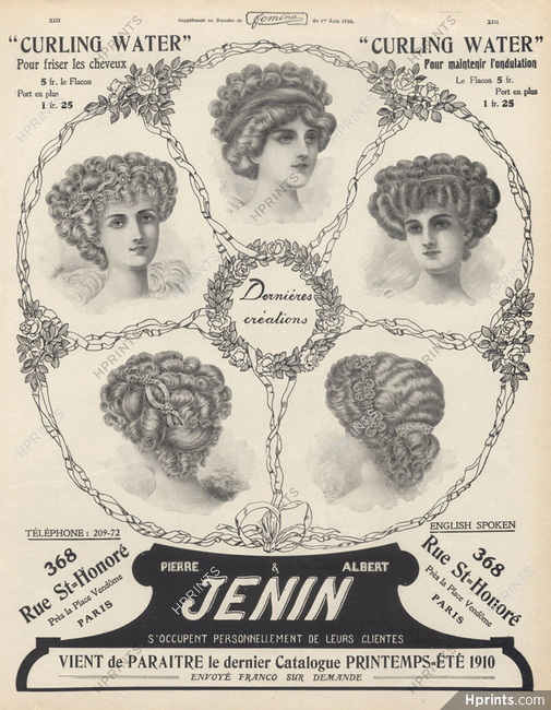 Pierre & Albert Jenin (Hairstyle) 1910 Hairpieces, Combs