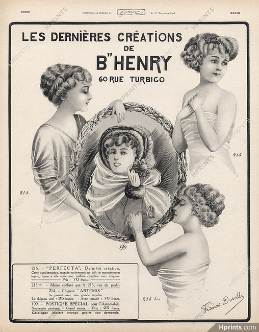 Henry (Hairstyle) 1909 Hairpieces,Postiches, Francis Durelle