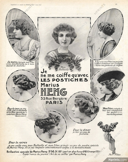 Marius Heng (Hairstyle) 1913 Hairpiece, Wig