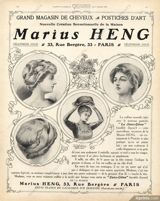 Marius Heng (Hairstyle) 1909 Hairpieces,Postiches