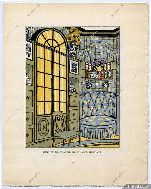 Gazette du Bon Ton 1914 Wallpaper Abel Hermant Office, Drawing Marliave