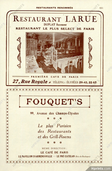 Restaurant Larue & Fouquet's 1927