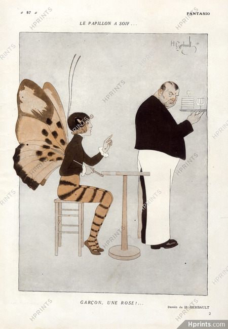 Henry Gerbault 1919 Butterfly Waiter Costume Disguise