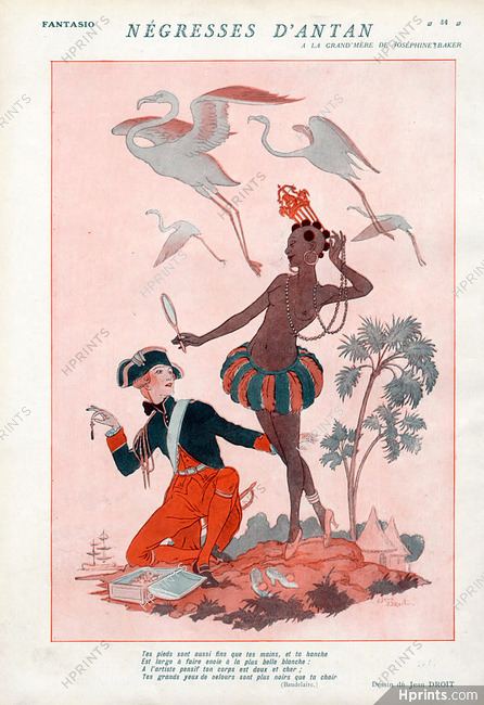 Négresses d'Antan, 1927 - Jean Droit Topless Black dancer, Joséphine Baker