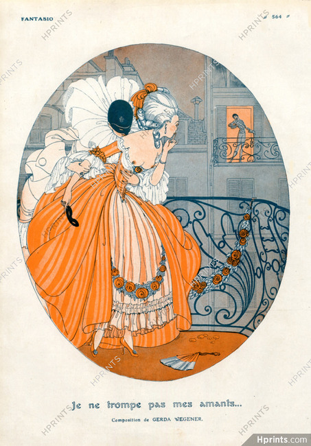 Gerda Wegener 1914 Masquerade Ball, Pierrot, Topless