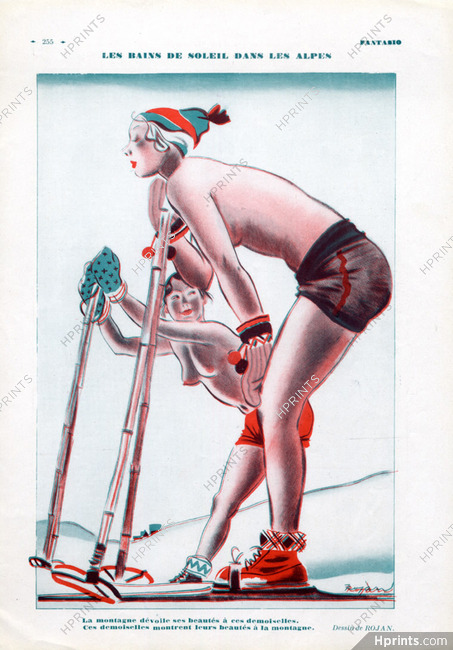 Rojan 1931 Skiing Topless
