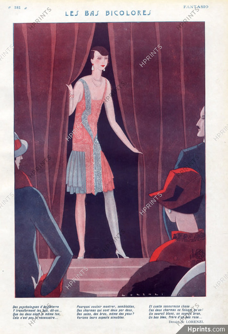 Fabius Lorenzi 1927 New Fashion Two-coloured Stockings