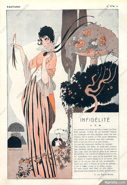 Umberto Brunelleschi 1914 "Infidélité", Elegant Parisienne