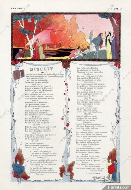 Biscuit, 1911 - Charles Martin Poem, Texte par Albert Samain