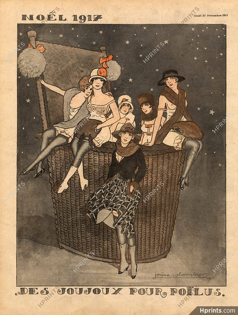 Piere Colombier 1917 "Christmas" "Noël" Des Joujoux pour Poilus, Toys for Soldiers Sexy Girls