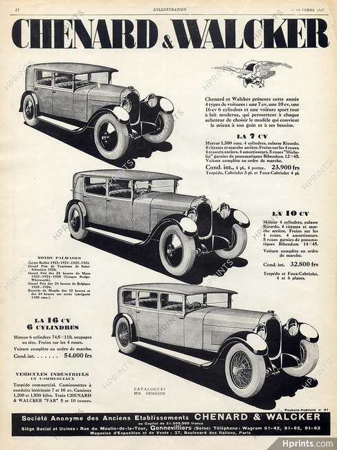Chenard & Walcker (Cars) 1927