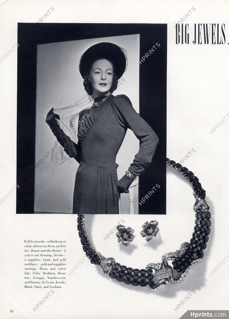 Black, Starr and Gorham 1940 Art Deco Style Necklace Earrings Bracelet