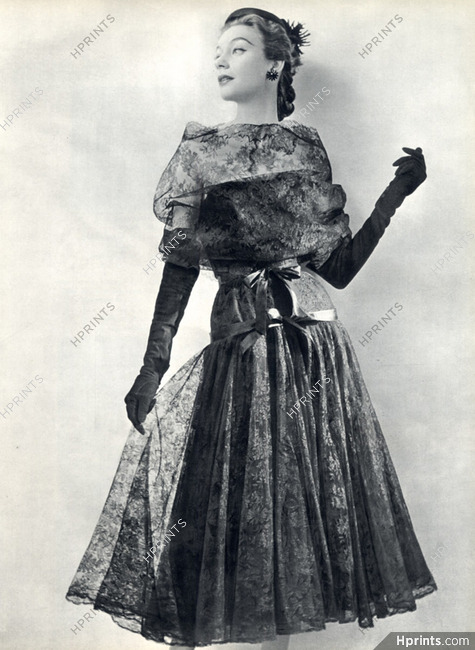 Balenciaga 1952 Cocktail Dress of Black Lace, Philippe Pottier