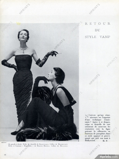 Balenciaga 1950 Lace Dress Marcel Rochas Dress and Fur Photo Meerson