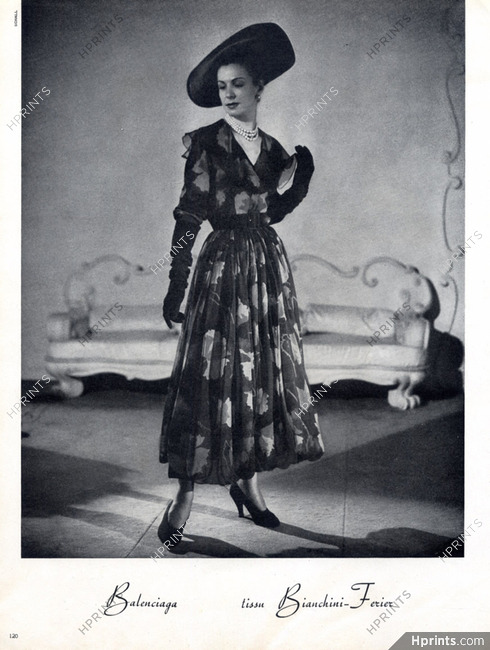 Balenciaga 1948 Summer Dress, Photo Schall, Bianchini Férier