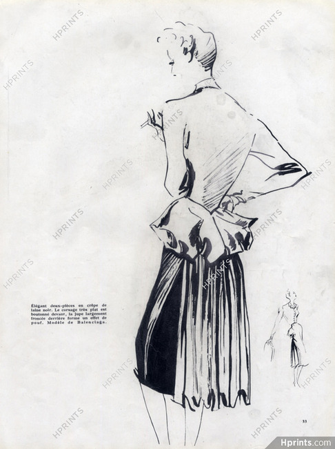 Balenciaga 1941 Blouse and Skirt