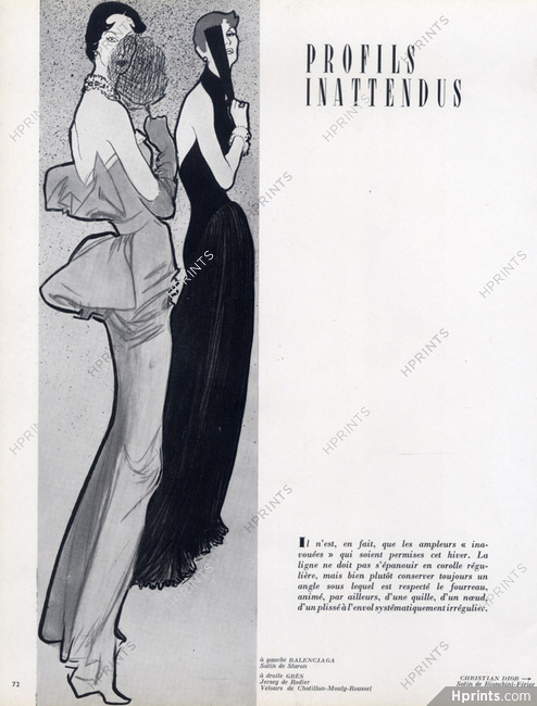 Balenciaga & Gres 1949 René Gruau