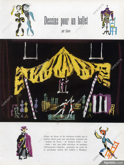 Clavé 1948 Scenery & Costumes Roland Petit Ballet de Paris