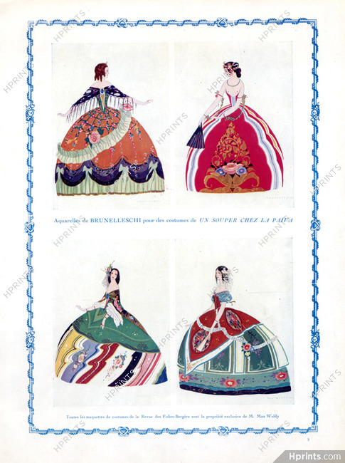 Umberto Brunelleschi 1923 Theâtre Costumes Un souper chez la Païva