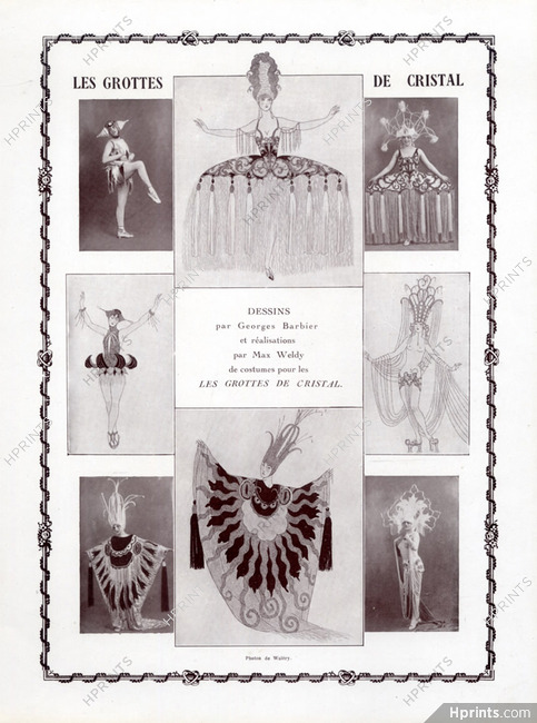 George Barbier 1923 Costumes for Les Grottes de Cristal Folies Bergère