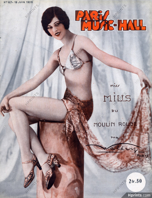 Paris Music-Hall 1928 Miss Mills Chorus Girl Moulin Rouge