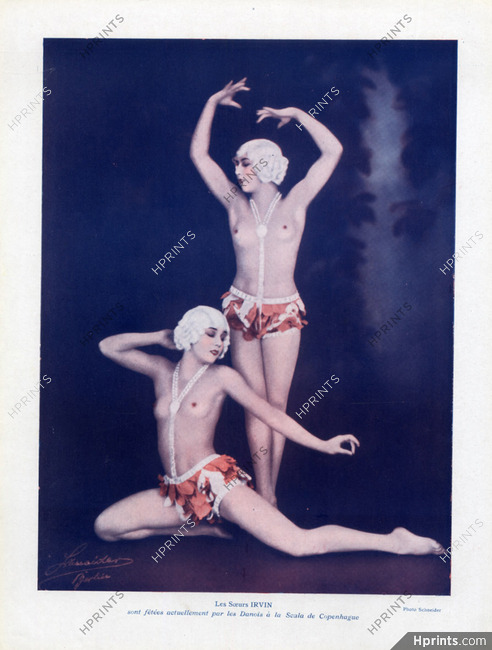 Irvin Soeurs 1927 Erotic Dancers Photo Schneider