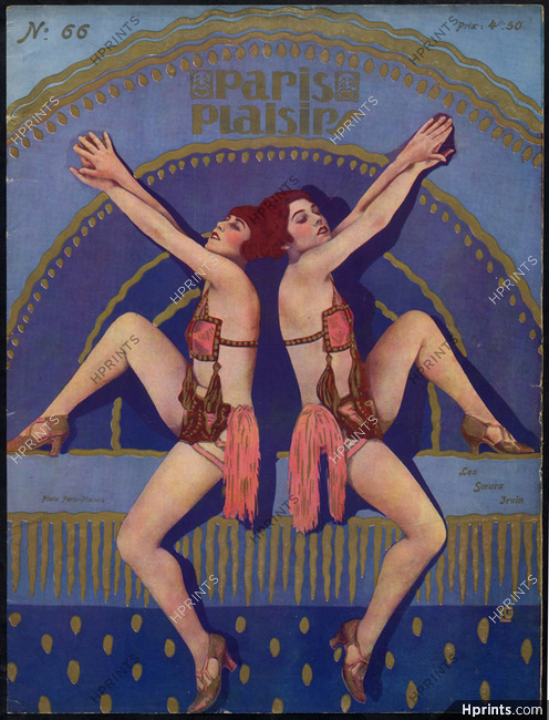 Paris Plaisirs 1927 Irvin Soeurs Sexy Dancers Music-Hall Costume Chorus Girl