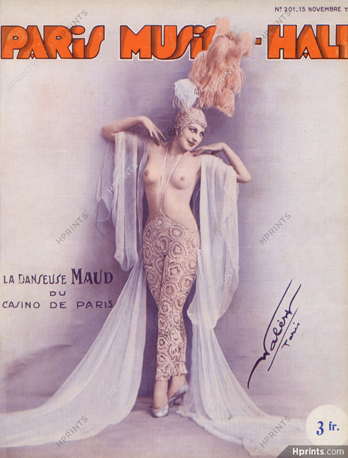 Paris Music-Hall 1930 Maud Chorus Girl Costume Topless Casino de Paris