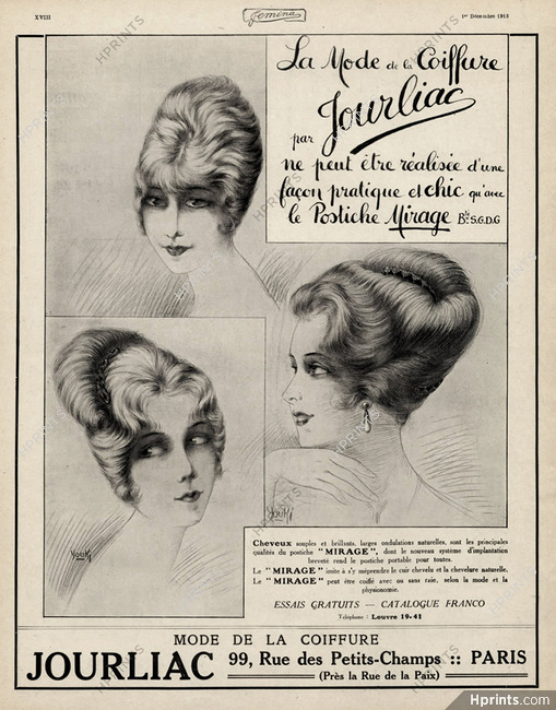 Jourliac (Hairstyle) 1913 Mirage, Hairpieces, Youki