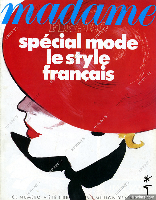 René Gruau 1986 Cover, Hat