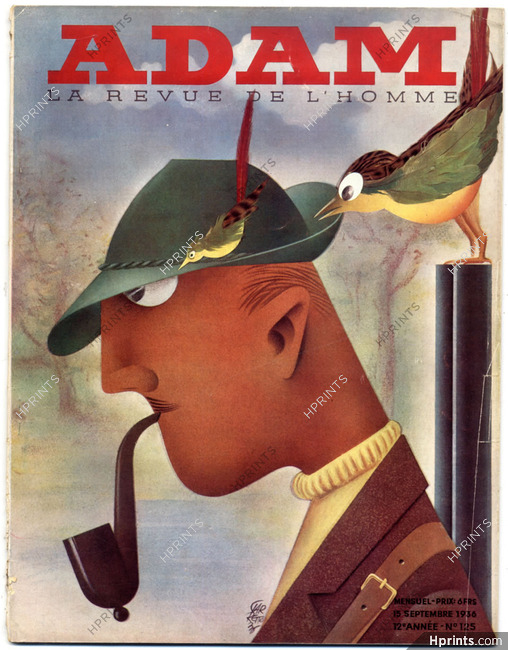 Adam 1936 N°125 Garretto Chasse Hunting Fashion Magazine for Man