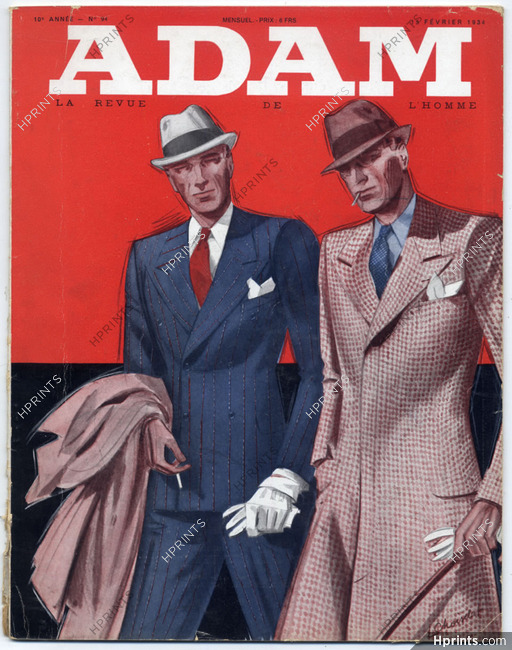 Adam 1934 N°94 Jean Choiselat Fashion Magazine for Men, 48 pages