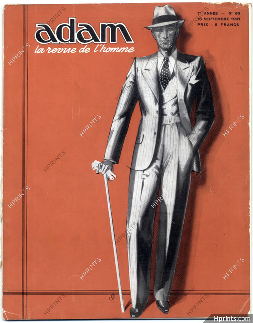 Adam 1931 N°65 Jean Choiselat, Yves Gueden Fashion Magazine for Man, 56 pages