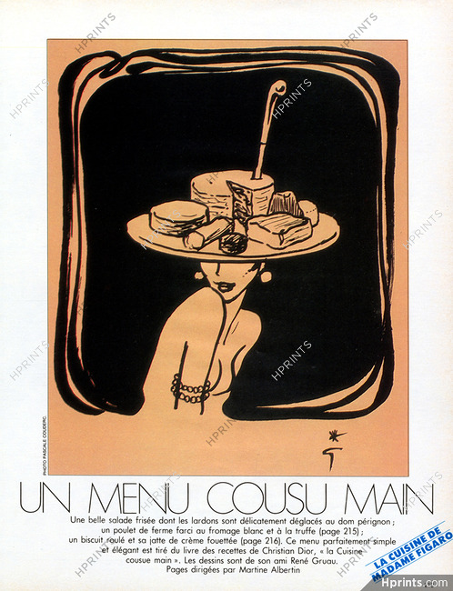René Gruau 1987 Un menu cousu main
