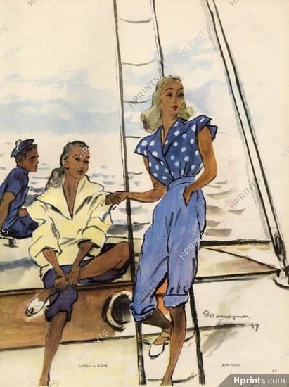 Mourgue 1947 Carven & Jean Patou, Yachting