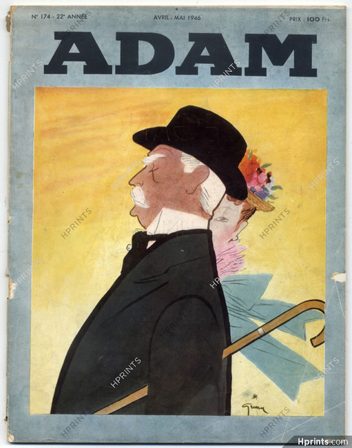 Adam 1946 N°174, René Gruau, Marcel Hemjic, André Dignimont, Buttes-Chaumont, Duel, 68 pages