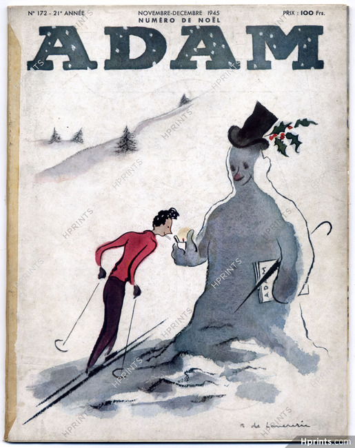 Adam 1945 N°172, René Gruau, Raymond de Lavererie, Marcel Hemjic, Jean Babilée, Dandy, 70 pages