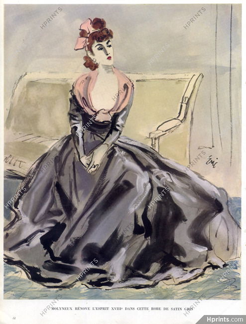 Molyneux 1939 Evening Gown, Eric, Fashion Illustration