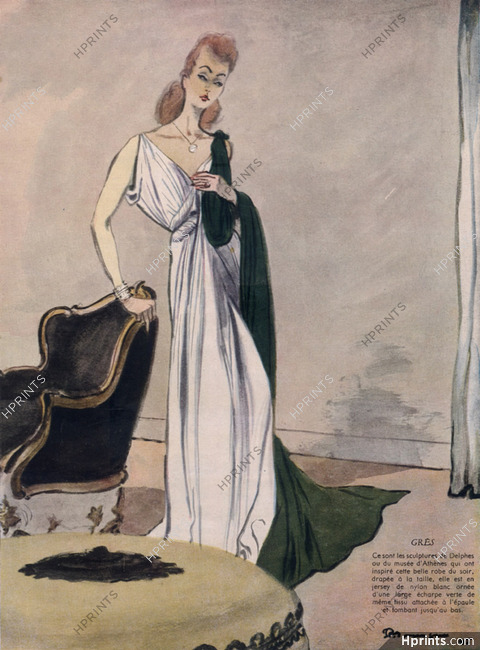 Grès (Germaine Krebs) 1945 Evening Gown, Mourgue